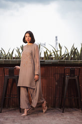 3 Piece Chiffon Embroidered Suit (FL0073)